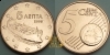 Grecja 2009, 5 euro-centów 2009 r.
